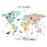 Los mejores  - DECOWALL DLT-1615 Mapamundi Animales (Extra Grandede) (English Ver.) Vinilo Pegatinas Decorativas Adhesiva Pared…